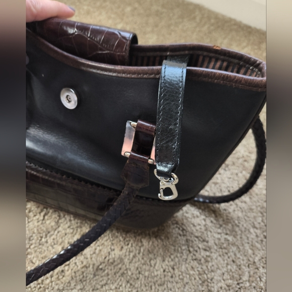 BRIGHTON Women’s VINTAGE Medium LEATHER TOTE SHOULDER Bag Silver Hardware - Picture 9 of 16